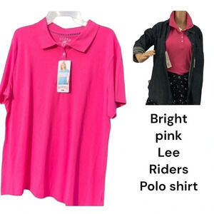 SALE ! Y2K NWT pink polo shirt.flattering ,stretchy,comfy,casual,golf shirt